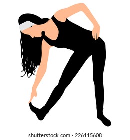 fitness woman doing exercise, vector 