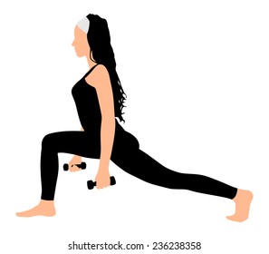 Fitness woman doing exercise, vector
