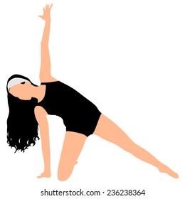 Fitness woman doing exercise, vector