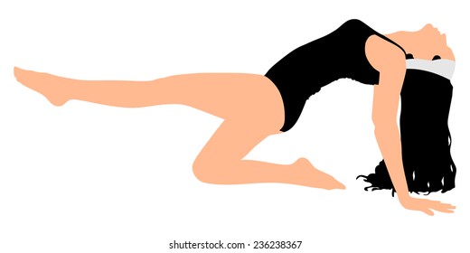 Fitness woman doing exercise, vector