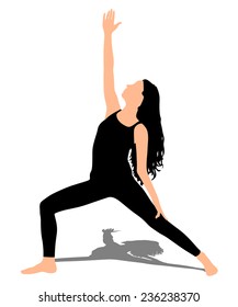 Fitness woman doing exercise, vector
