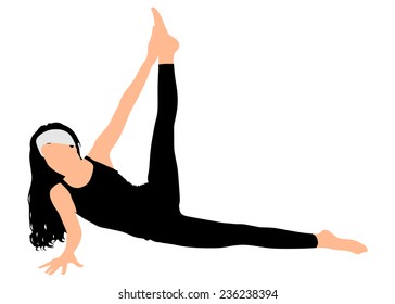 Fitness woman doing exercise, vector