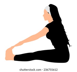 Fitness woman doing exercise, vector 