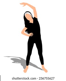 Fitness woman doing exercise, vector 