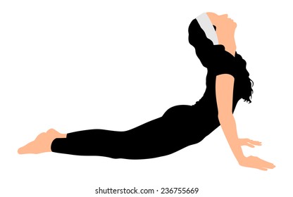 Fitness woman doing exercise, vector 