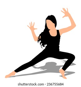 Fitness woman doing exercise, vector 