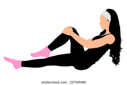 Fitness woman doing exercise, vector