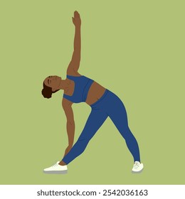 mulher fitness fazendo exercício, ilustração vetorial