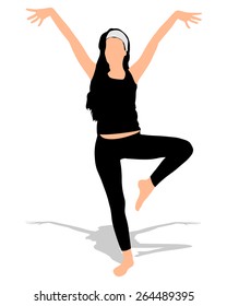 fitness woman doing exercise, vector