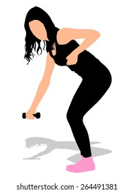 fitness woman doing exercise, vector 