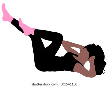 fitness woman doing exercise, vector