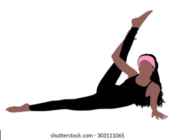 fitness woman doing exercise, vector