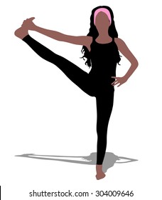fitness woman doing exercise, vector
