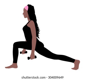 fitness woman doing exercise, vector