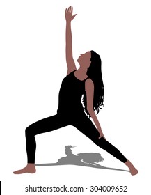 fitness woman doing exercise, vector
