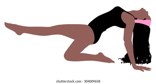 fitness woman doing exercise, vector