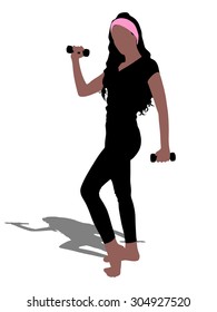 fitness woman doing exercise, vector