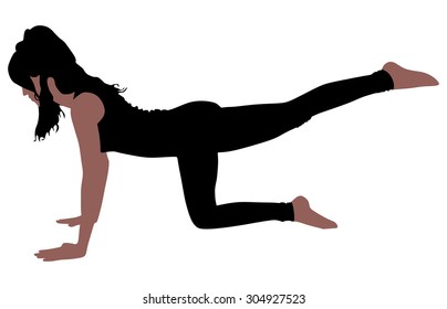 fitness woman doing exercise, vector