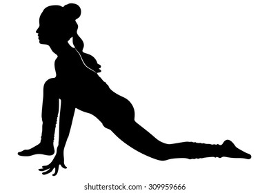 fitness woman doing exercise, vector