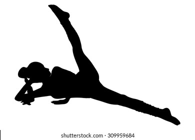 fitness woman doing exercise, vector