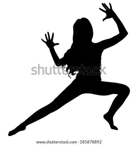 fitness woman doing exercise, vector 