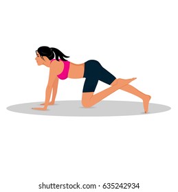 fitness woman doing exercises, vector illustration