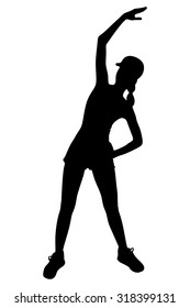 Fitness woman doing stretching.