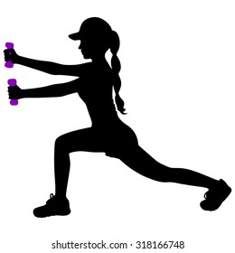 fitness woman with dumbbells