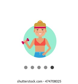 Fitness woman holding dumbbell
