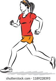 fitness woman jogging vector illustration