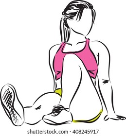 fitness woman resting illustration