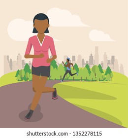 Fitness woman running in the park