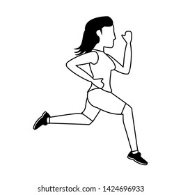 Fitness woman running sideview avatar