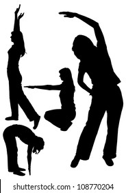 Fitness woman silhouette vector EPS10