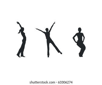 Fitness woman silhouettes