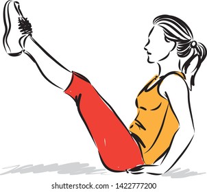 fitness woman strenght vector illustration