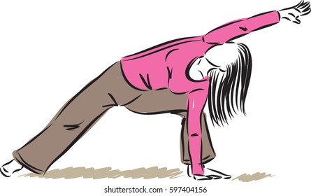 fitness woman stretching vector illustration