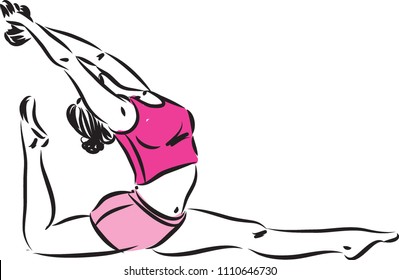 fitness woman stretching workout vector illustration