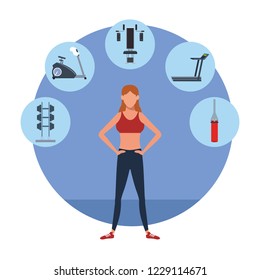 fitness woman training  cartoon