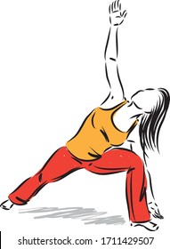 fitness woman yoga posture vector illustration