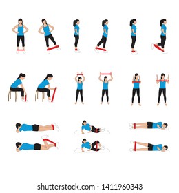 fitness women practice yoga Vector