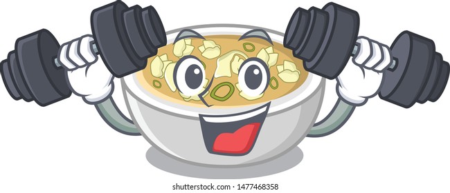 Fitness wonton soup in the mascot shape