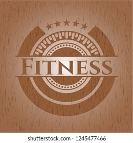 Fitness wood icon or emblem