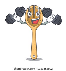 Fitness wooden fork character cartoon