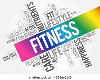 FITNESS word cloud, sport, health concept