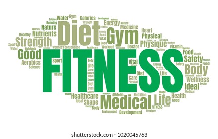 Fitness Word Cloud Vector Collage Made Stock Vector (Royalty Free ...
