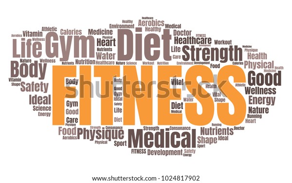 Fitness Word Cloud Vector Collage Made Stock Vector (Royalty Free ...