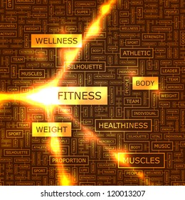 FITNESS. Word collage. Vector illustration.