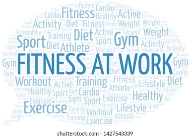 Fitness At Work word cloud. Wordcloud made with text only.