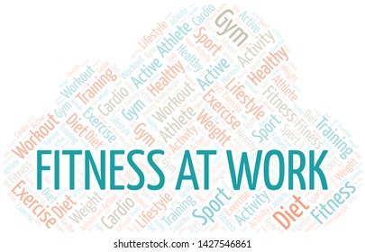 Fitness At Work word cloud. Wordcloud made with text only.